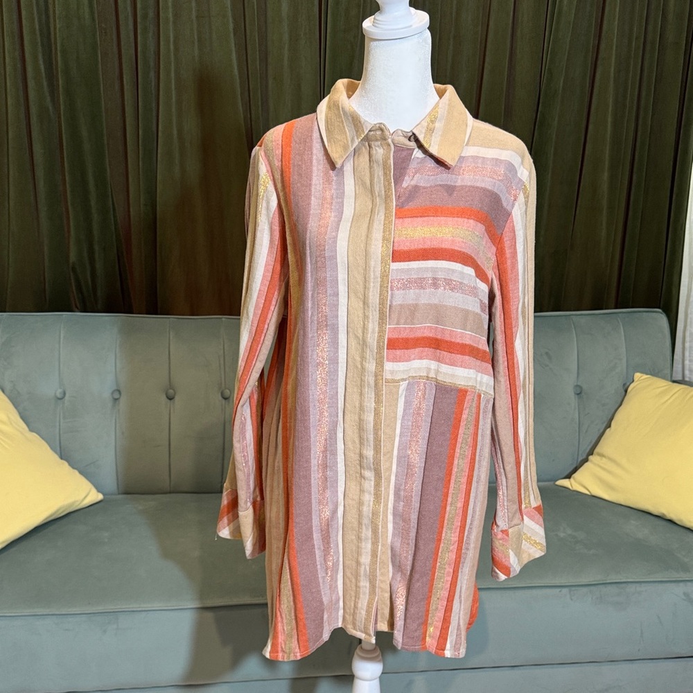 Soft Surroundings Multicolor Striped Blouse
